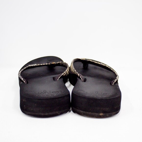Reef Women's Size 7 Black Star Cushion Sandal Flip Flop Thong Style Open Toe GUC - Picture 5 of 9